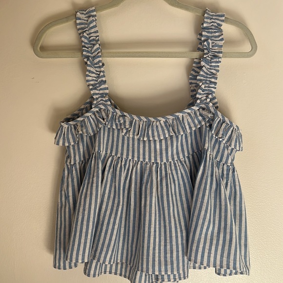 NWT Zara TRF Stripe Top Pom Poms Sz S - Picture 6 of 9